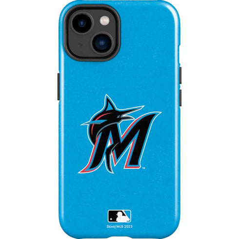 MLB Miami Marlins Solid Distressed iPhone 15 Impact Case
